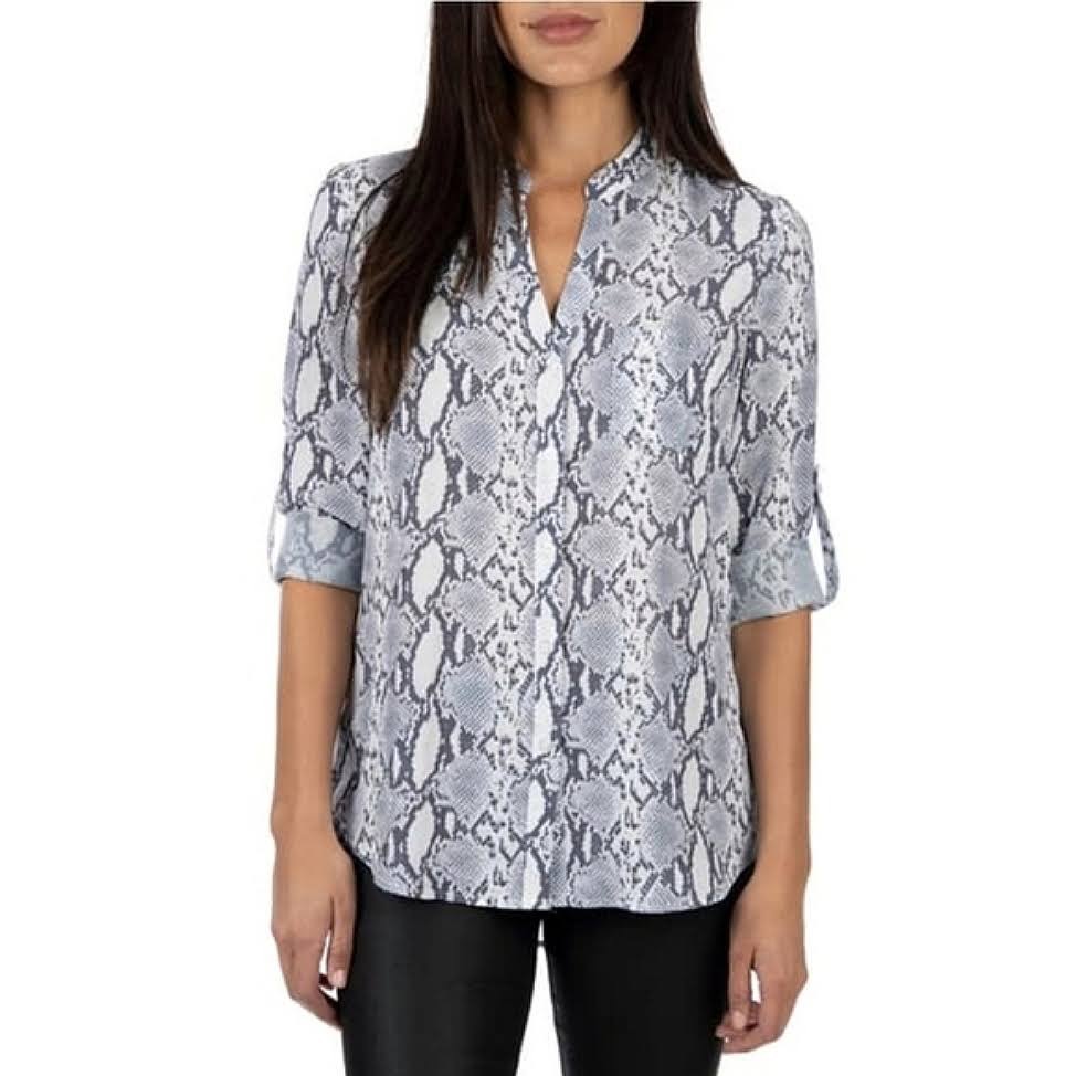 Kut From The Kloth Sinclaire Snake Print Button Down Blouse